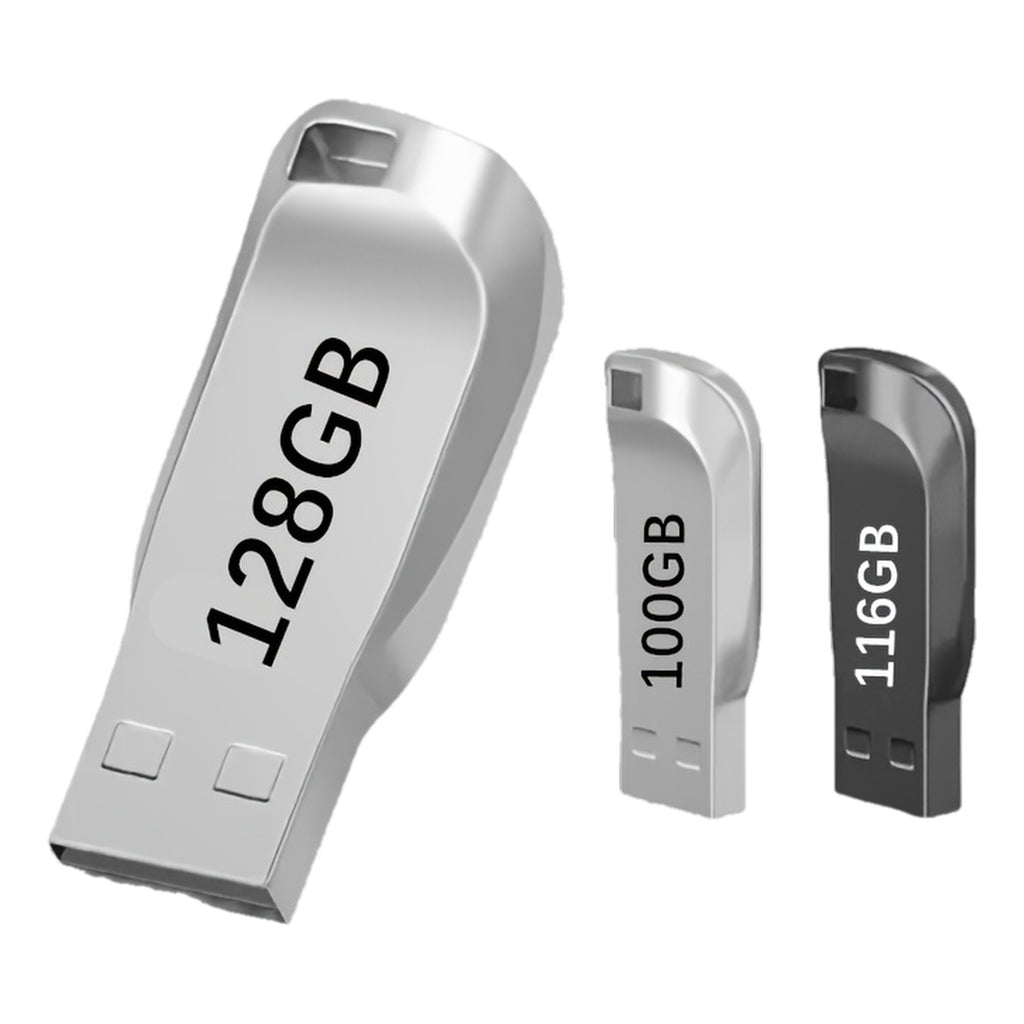 2025 New USB 2.0 High-Speed Flash Drive - 8GB/32GB/64GB/90GB/100GB/116GB/128GB Compact Portable Flash Drives with Metallic Design, Durable & Stylish for Laptop, Desktop, Phone, Tablet, Phone Storage, Sleek Metallic Finish, St