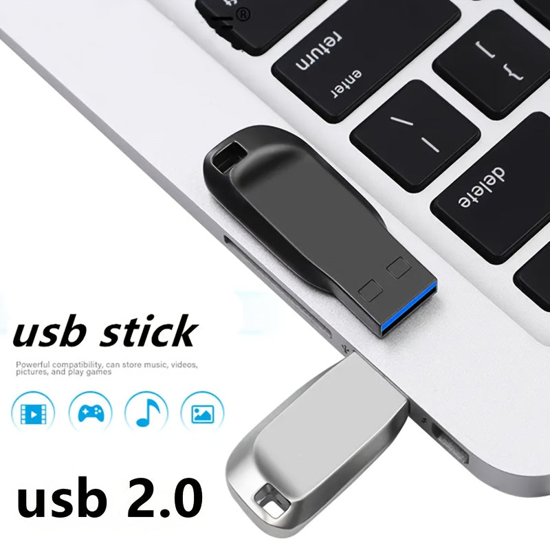 2025 New USB 2.0 High-Speed Flash Drive - 8GB/32GB/64GB/90GB/100GB/116GB/128GB Compact Portable Flash Drives with Metallic Design, Durable & Stylish for Laptop, Desktop, Phone, Tablet, Phone Storage, Sleek Metallic Finish, St