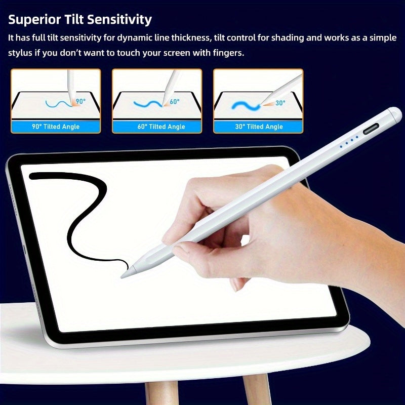 Compatible with iOS/Android, Microsoft Phones and Tablets - Fast Charging, High-Precision Sensitive Capacitive Stylus Pen for Apple Pencil. Works with iPad, iPhone, Samsung Galaxy, Kindle, and All Universal Touchscreen Device