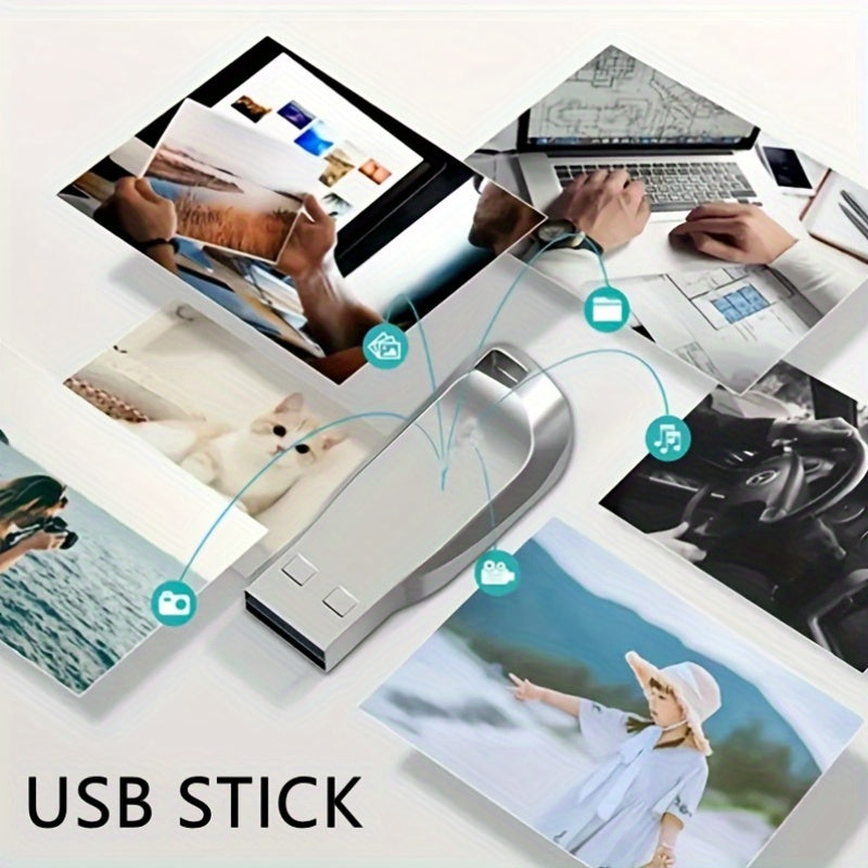 2025 New USB 2.0 High-Speed Flash Drive - 8GB/32GB/64GB/90GB/100GB/116GB/128GB Compact Portable Flash Drives with Metallic Design, Durable & Stylish for Laptop, Desktop, Phone, Tablet, Phone Storage, Sleek Metallic Finish, St