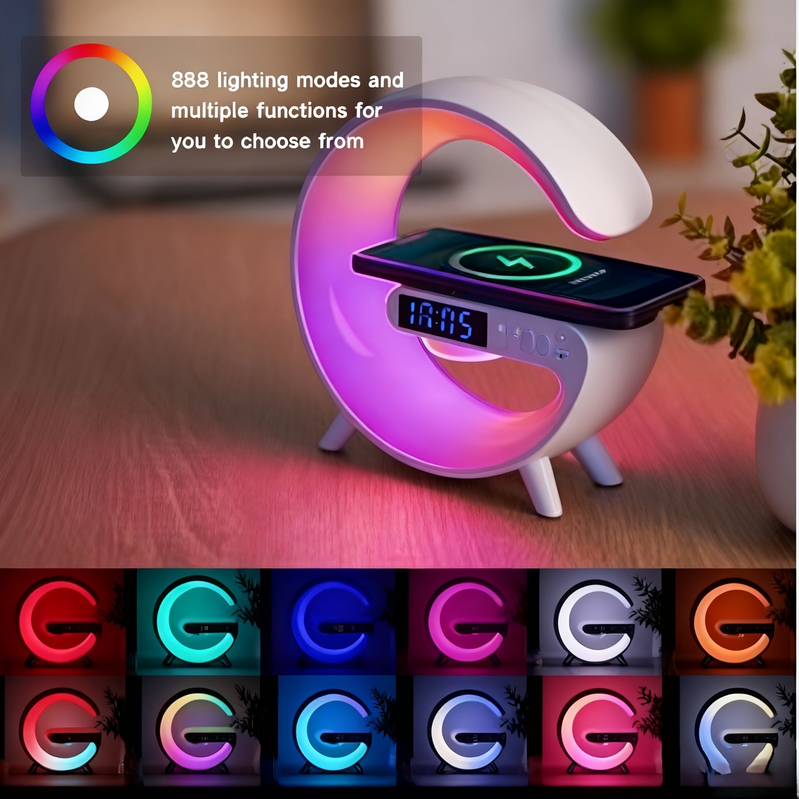 Wireless charging speaking, night light