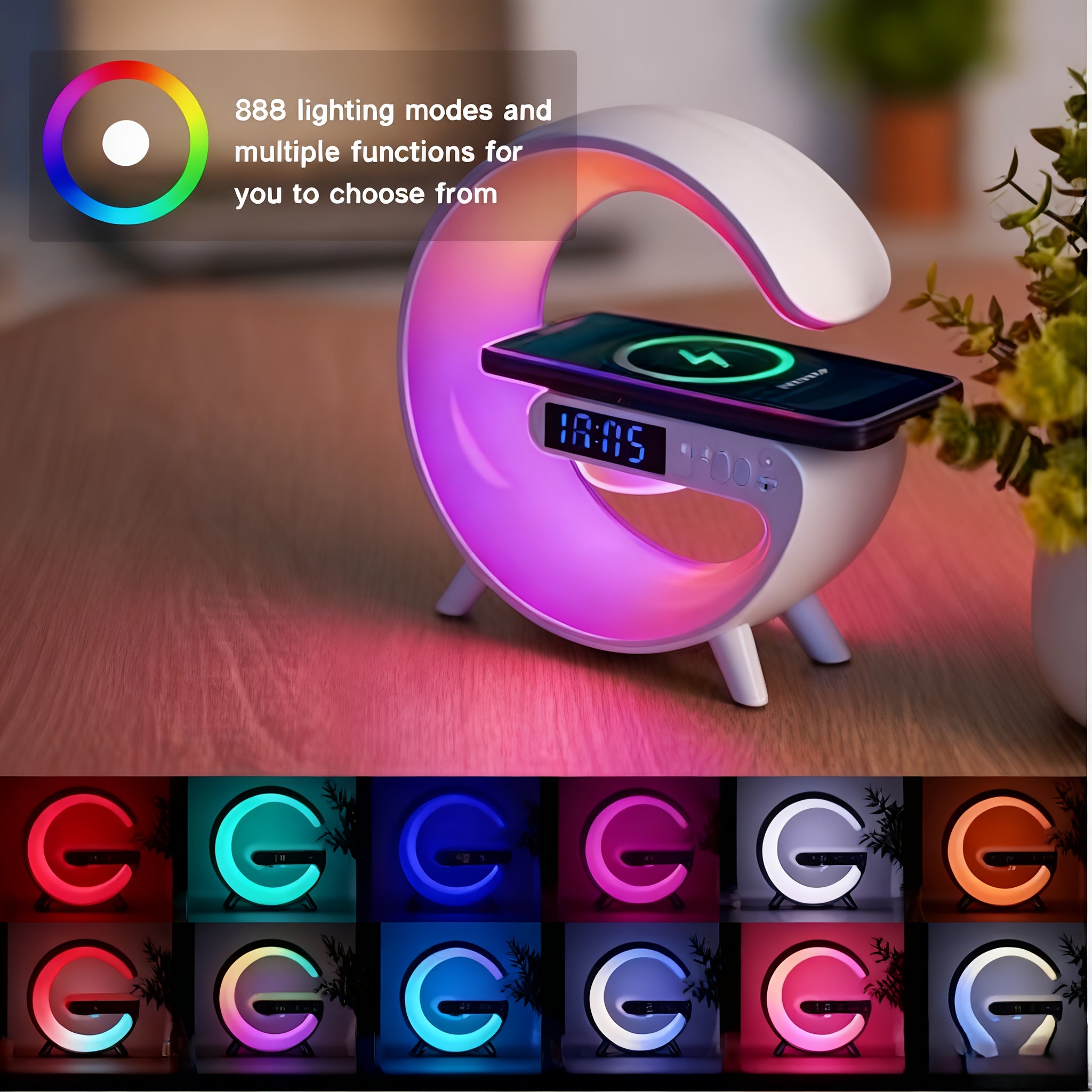 Wireless charging speaking, night light