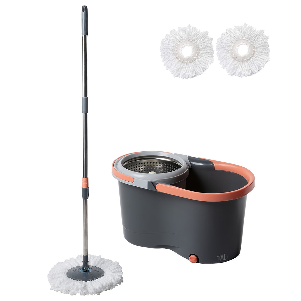 Spin Mop and Bucket with Wringer Set - 360° Spinning Mop Bucket System