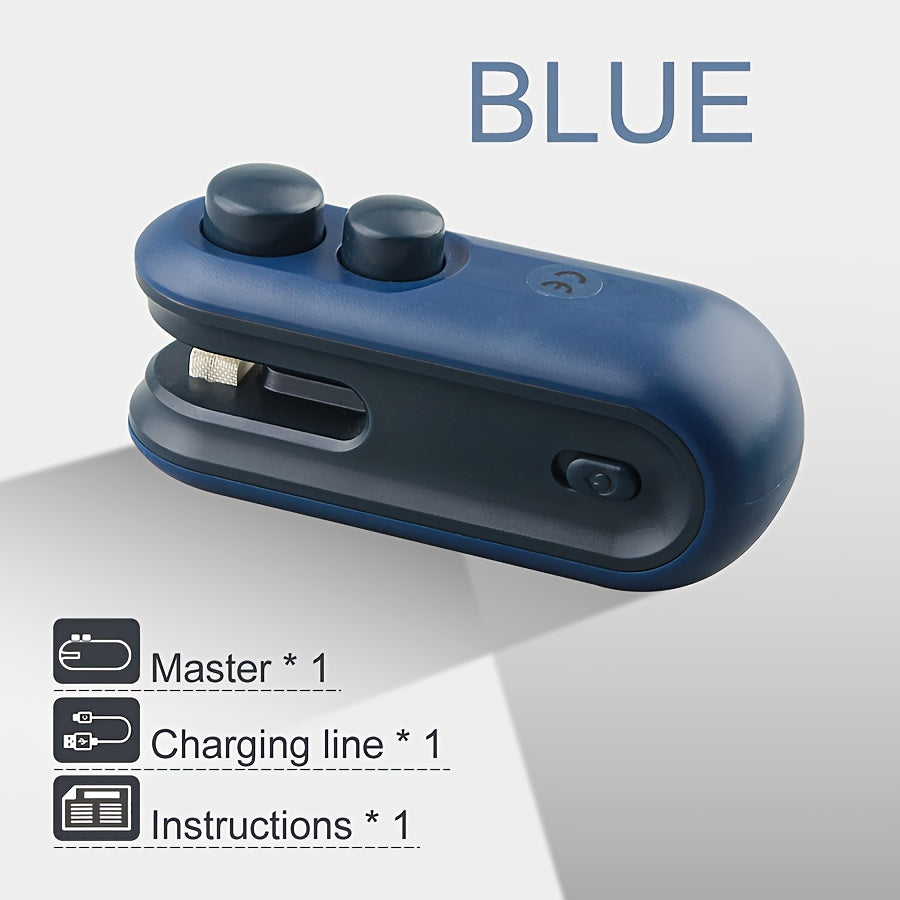 1pc Snack Packaging Bag Sealer with Built-In Magnetic USB Rechargeable Battery, Portable Mini Sealer for Picnic And Travel, Hand Press Plastic Sealing Machine, Bag Closure Magic Tool, Potato Chip Bag, Cookie Bag, Snack Bag, S