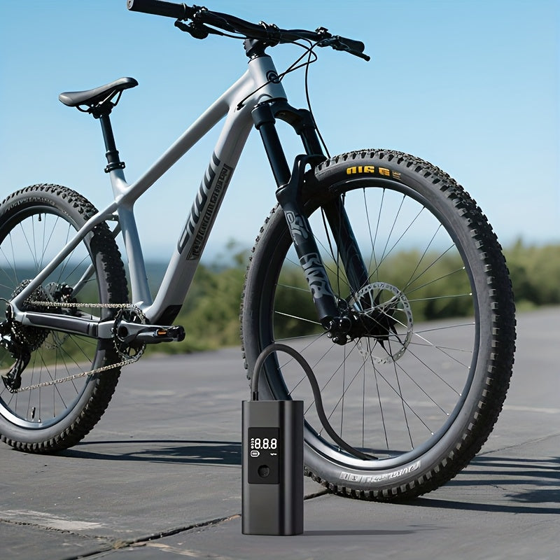 Portable Tire Inflator Air Compressor - 3000mAh Cordless Air Pump with Digital Tire Pressure Gauge, LCD Display, Suitable for Cars/Motorcycles/E-Bikes/Balls,  Compact Design