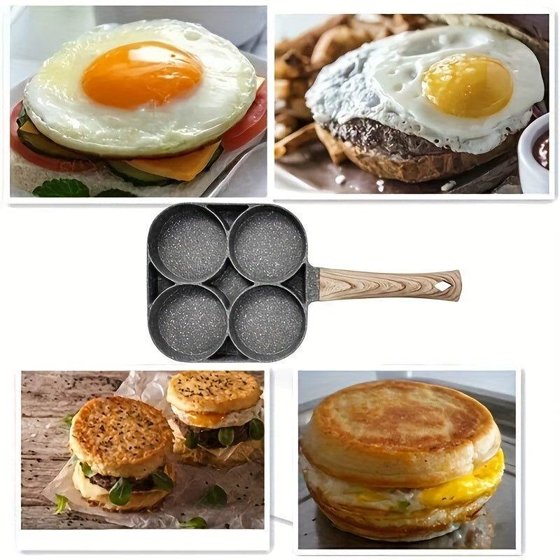 1pc Heavy-Duty Non-Stick Multi-Compartment Frying Pan