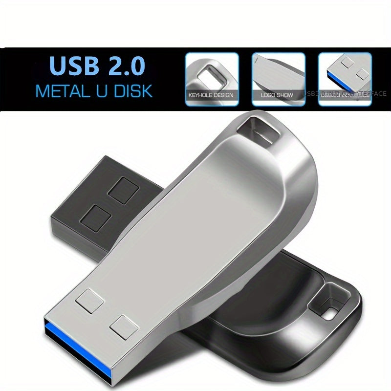 2025 New USB 2.0 High-Speed Flash Drive - 8GB/32GB/64GB/90GB/100GB/116GB/128GB Compact Portable Flash Drives with Metallic Design, Durable & Stylish for Laptop, Desktop, Phone, Tablet, Phone Storage, Sleek Metallic Finish, St